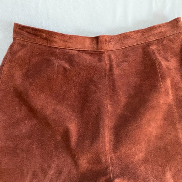 Lord & Taylor Suede Pants Trousers Rust Orange Brown vintage fits size 10-12 - Picture 12 of 14